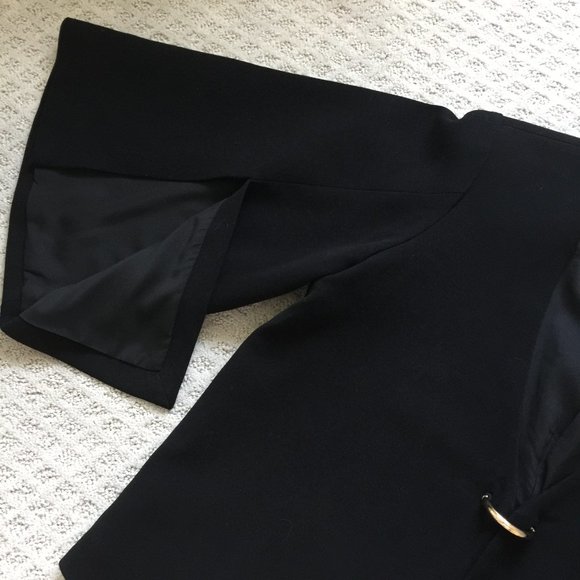 WISH Australian Label Black Olay Jacket Capelet Split Sleeves Size USA 6 AUS 10 - Picture 6 of 12